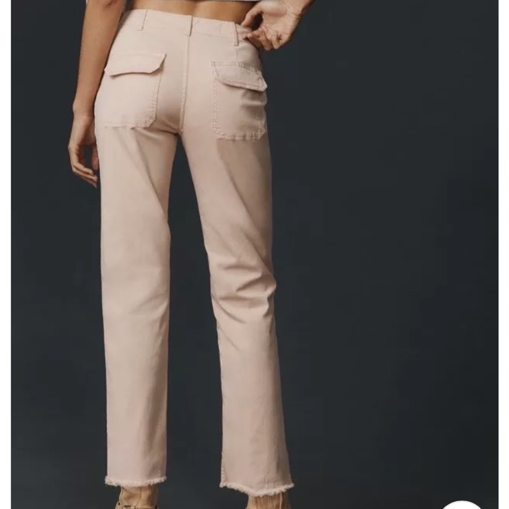 Anthropologie Pilcro Utility Slim Straight Leg Pants Light Pink Raw Hem 31 I - Picture 2 of 10